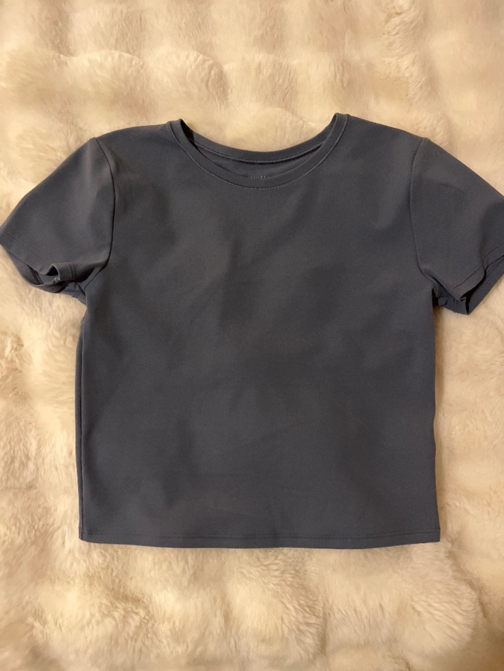 Athleta Size Small Open Back Crop Top Blue Activewear NWOT